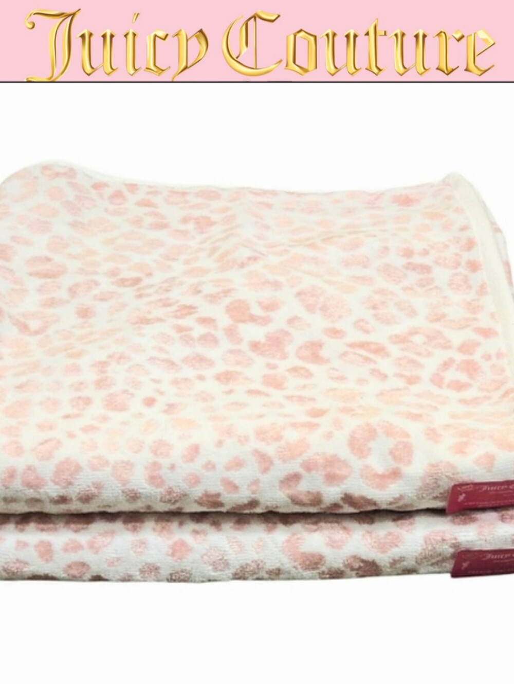 Juicy Couture Home Pink Leopard Print Bath Towel Set